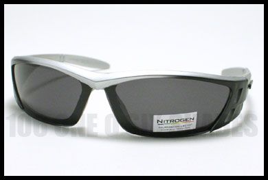 POLARIZED Outdoor Sports Sunglasses Warp Around SILVER  