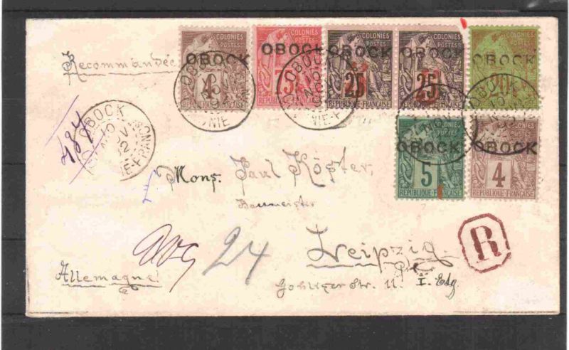   Reg Cover to Germany . VF Cover with 75c red on pink CERTIFIED  