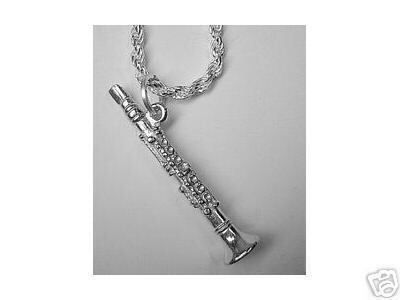 1382 Music clarinet instrument silver charm Jewelry  