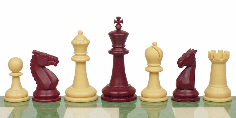 Guardian Burgundy & Camel Plastic Chess Set 4 King  