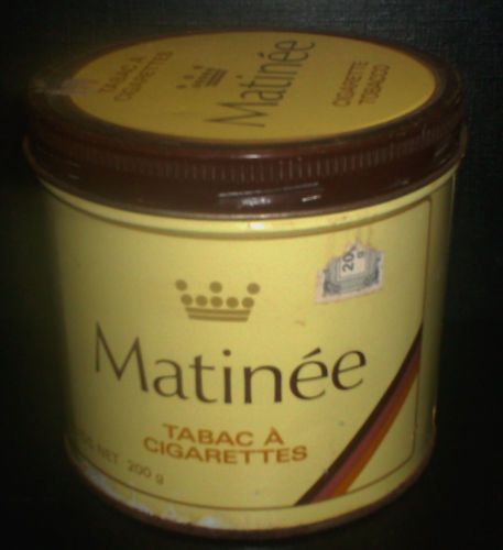 VINTAGE 1960s MATINEE CIGARETTE TOBACCO TIN CANADA  