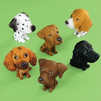 12 Big Head PUPPY DOGS Dozen Kids Theme Party Favors Cake Toppers 