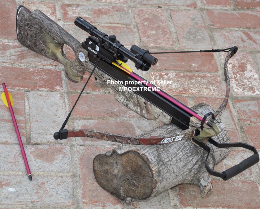 MKSPORT HUNTING CROSSBOW +LASER+SCOPE+BOLTS+HEADS CAMO  