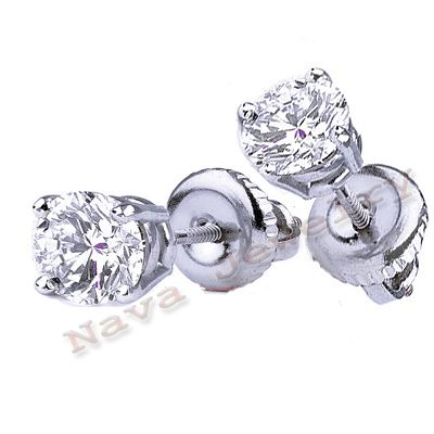 75 Ct. ROUND BRILLIANT CUT DIAMOND STUD EARRINGS NEW  