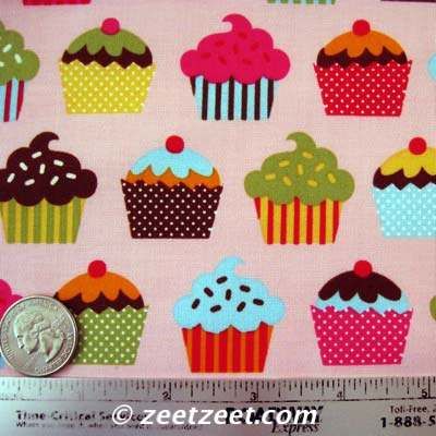 Confections~CUPCAKES~BLUSH PINK~Cupcake Fabric /Yd.  