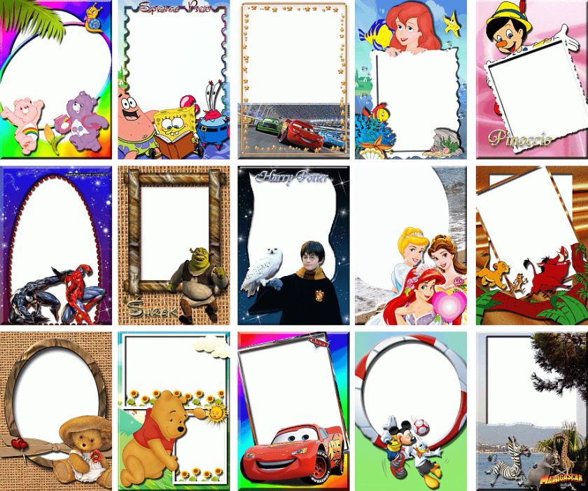 KIDS FRAMES   1,100 TEMPLATES 4 PHOTOSHOP on DVD  