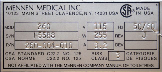 Mennen Medical Horizon 2000 Bedside Physiologic Monitor  