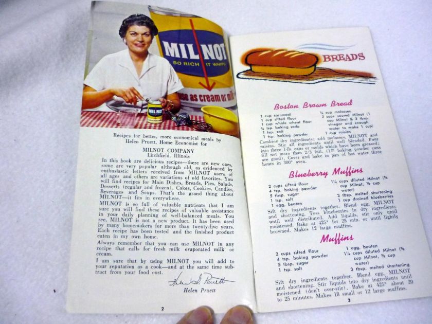 VINTAGE MILNOT EVAPORATED MILK TESTED NEW & FAVORITE RECIPES BOOKLET 