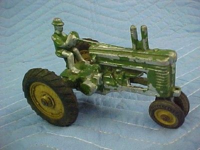 Vintage JOHN DEERE Cast Alum Model A Tractor with Arcade Wheels  