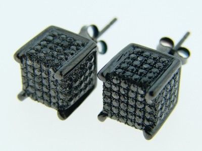 ICE CUBE BLOCK MENS/LADIES DIAMOND STUD EARRINGS 2.5 CT  