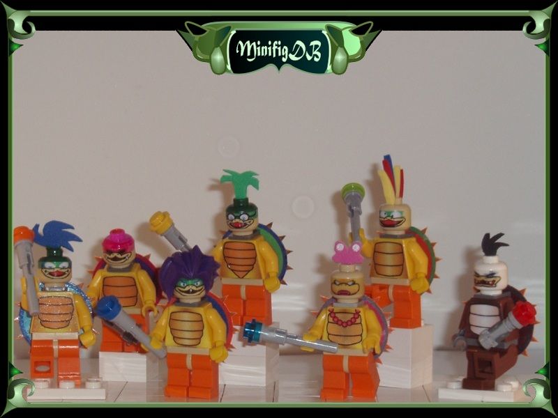 Custom LEGO Mario minifig Koopalings X 7 #036D  