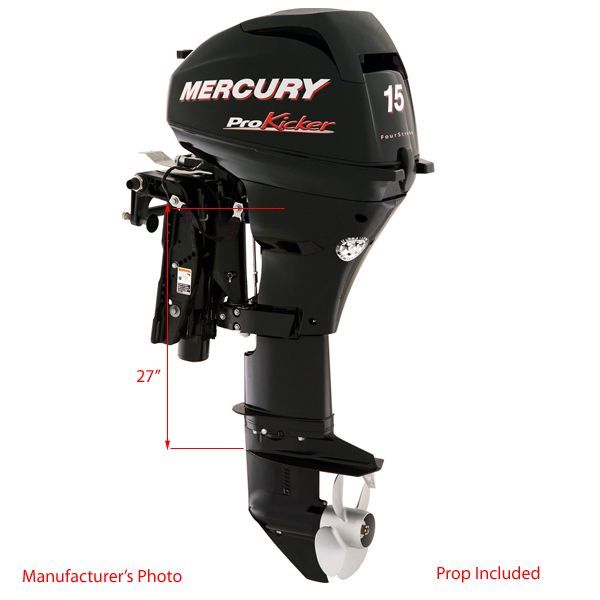 MERCURY MARINE 2008 F15EXLHPT 15HP PROKICKER BOAT OUTBOARD MOTOR 