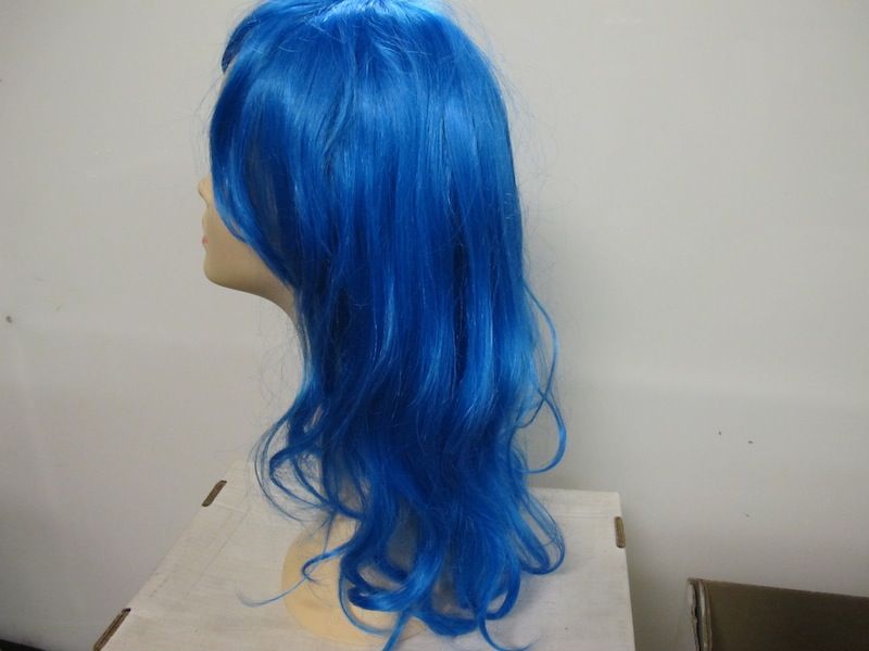   YOUNG  LONG SEXY WAVY  ELECTRIC BLUE WIG  NIB HALLOWEEN COSPLAY  