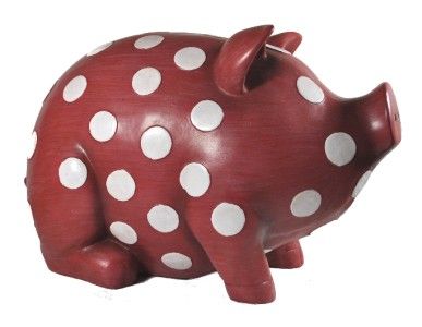   Unlimited Polka Dot Pig Pink Piggy Resin Statue Indoor/Outdoor Decor