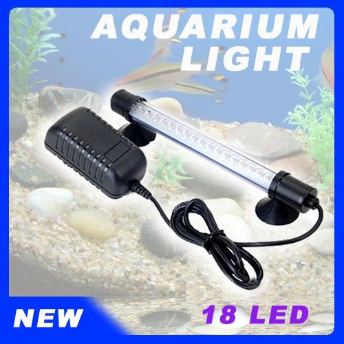 Aquarium Fish Tank 18 LED White Bar Strip Light Power  