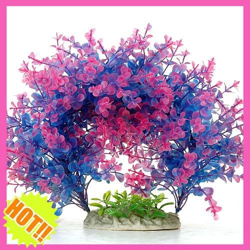 9pcs Aquarium Plastic Plants Tree Ornament Decoration  