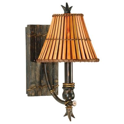 NEW 1 Light Tropical Wall Sconce Lighting Fixture, Bronze, Split 