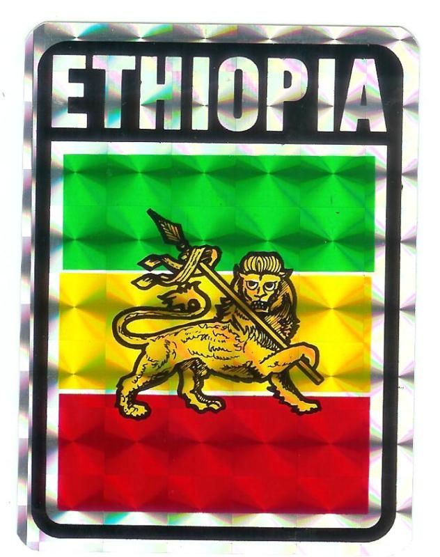 Ethiopia Flag Reggae Rasta Surf Skate Sticker / Decal  
