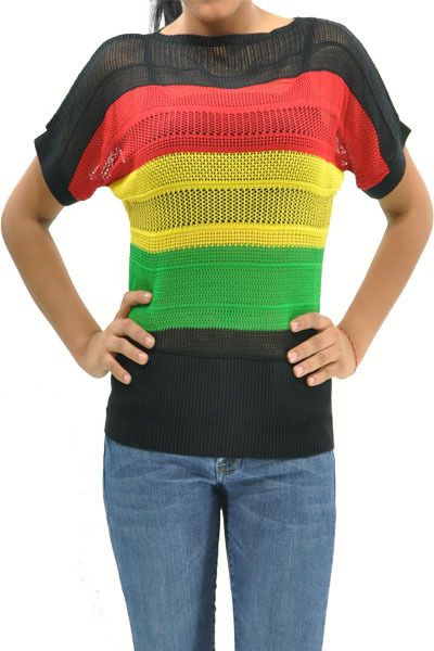   Knit Tunic Top   Sexy Rasta Jamaica Reggae Knitted Tunic S M L HR7460