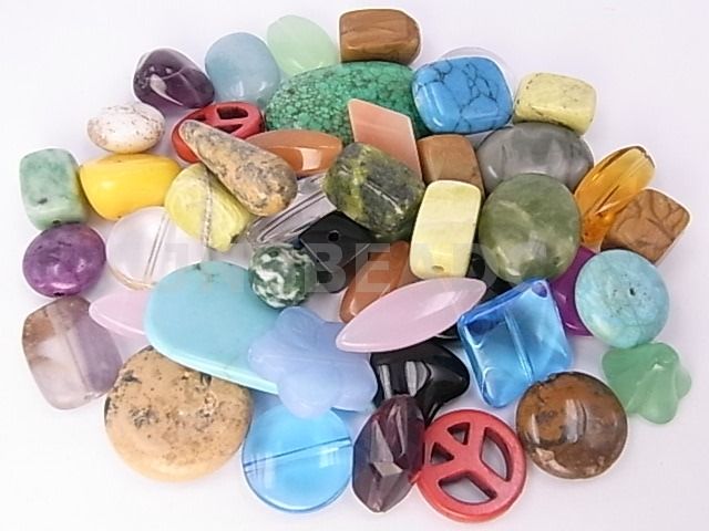 Assorted Gemstone 10 35mm Random Shape Beads 30 45Pcs  