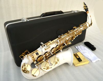 NEW WHITE ALTO SAXOPHONE SAX W/5 YEARS WARRANTY.  