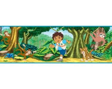 GO DIEGO GO PEEL & STICK WALL BORDER MONKEY JUNGLE NEW  