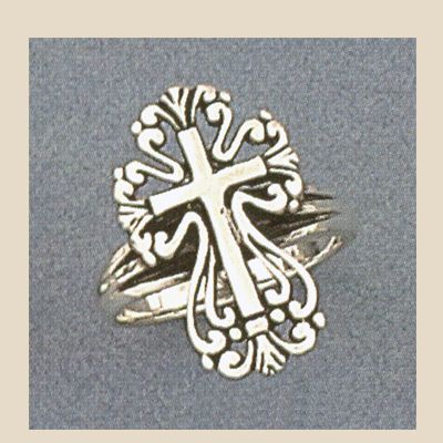 Sterling Silver Filigree Cross Ring Sizes 6 10  