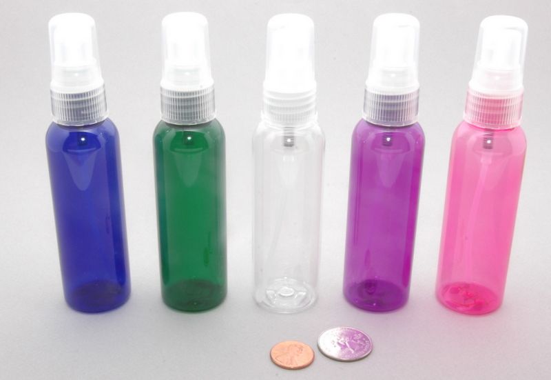 10) Empty Color PET Plastic Atomizer Bottles ~ 2 oz /60 ml ~ Travel 