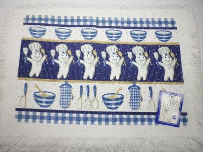   Doughboy 1997 Poppin Fresh Cloth Placemats New w Tags Fringed  