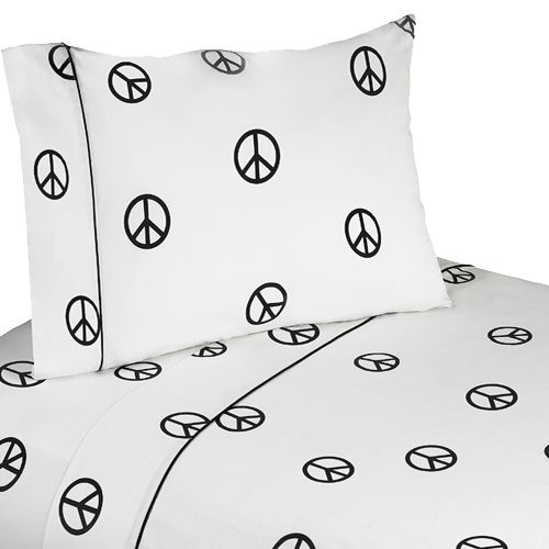 JOJO DESIGNS TWIN SHEET SET FOR GIRL PEACE SIGN BEDDING  