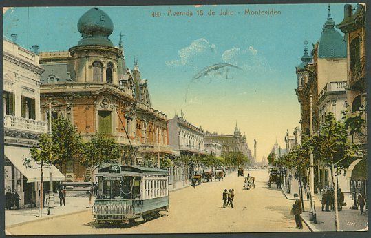 URUGUAY MONTEVIDEO 52 Tramway Old Postcard  