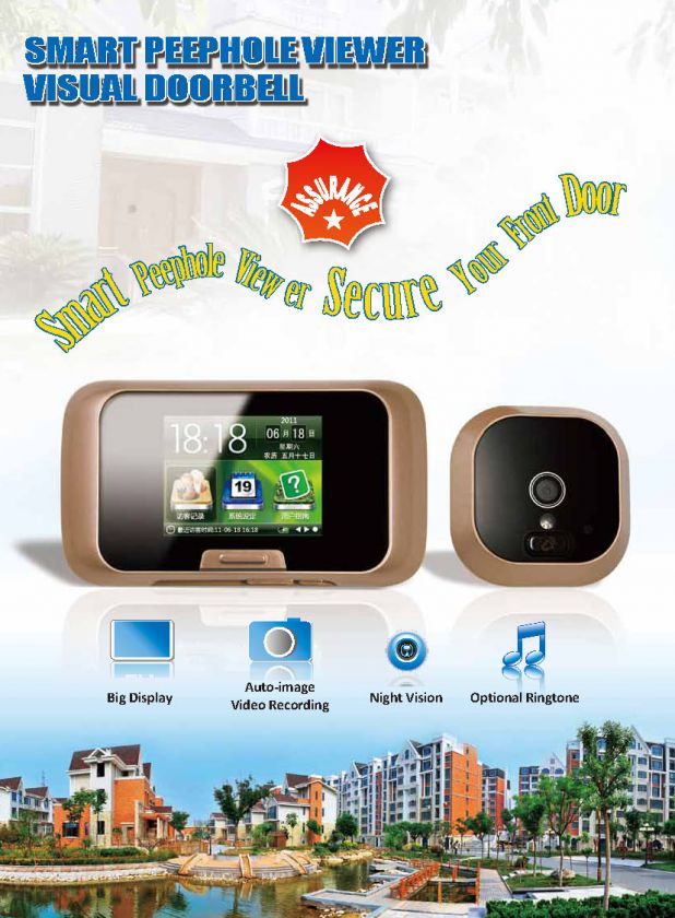   VisionLCD Video Door Viewer Peephole Doorbell Camera Photo DVR  